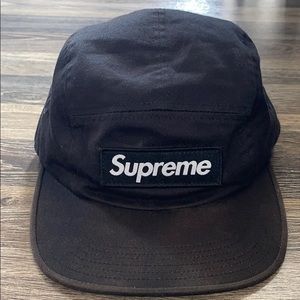 Supreme Black 5 panel Cap